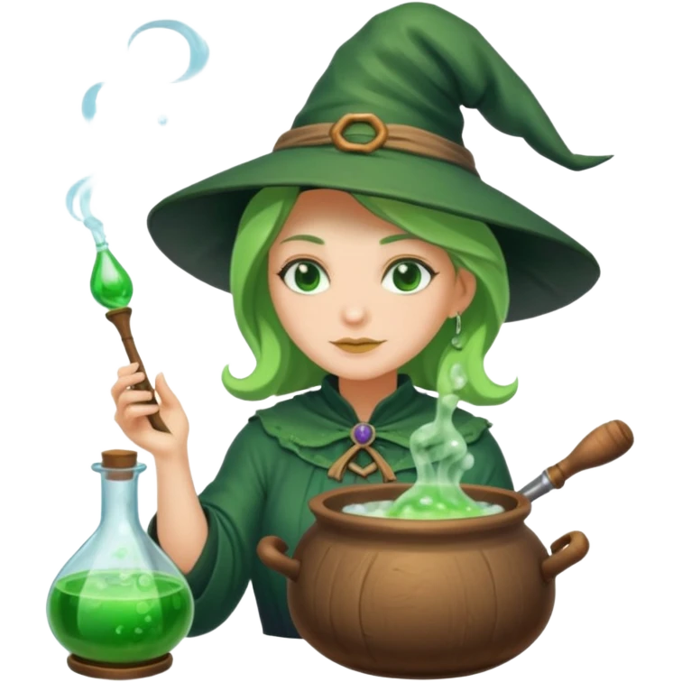 green witch cooking potion emoji