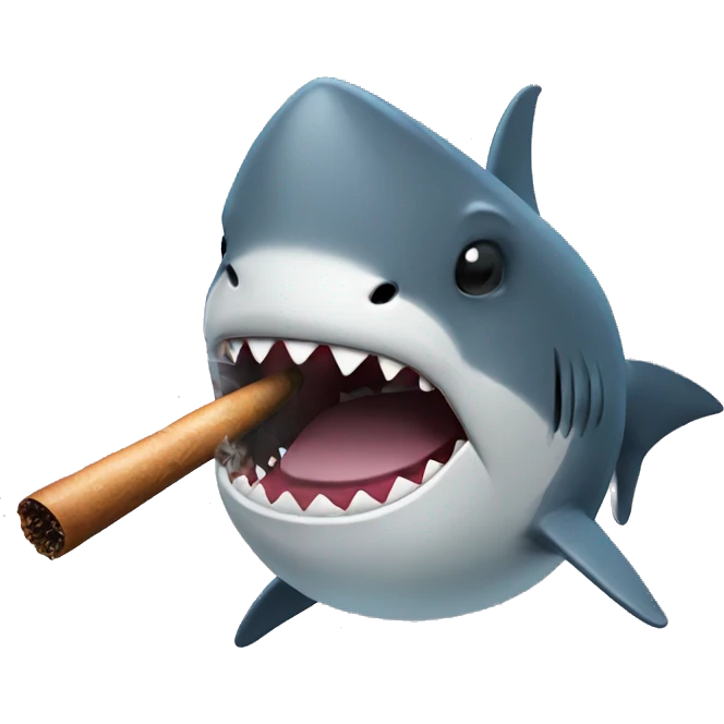 shark smoking cigar emoji