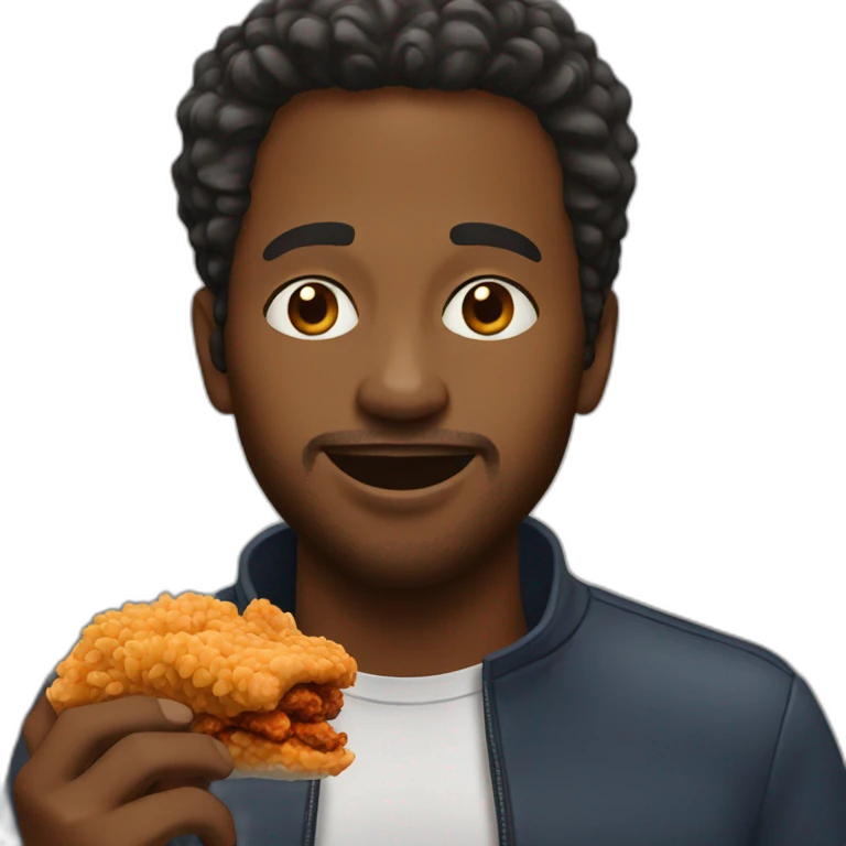 Black man eating fried chicken emoji