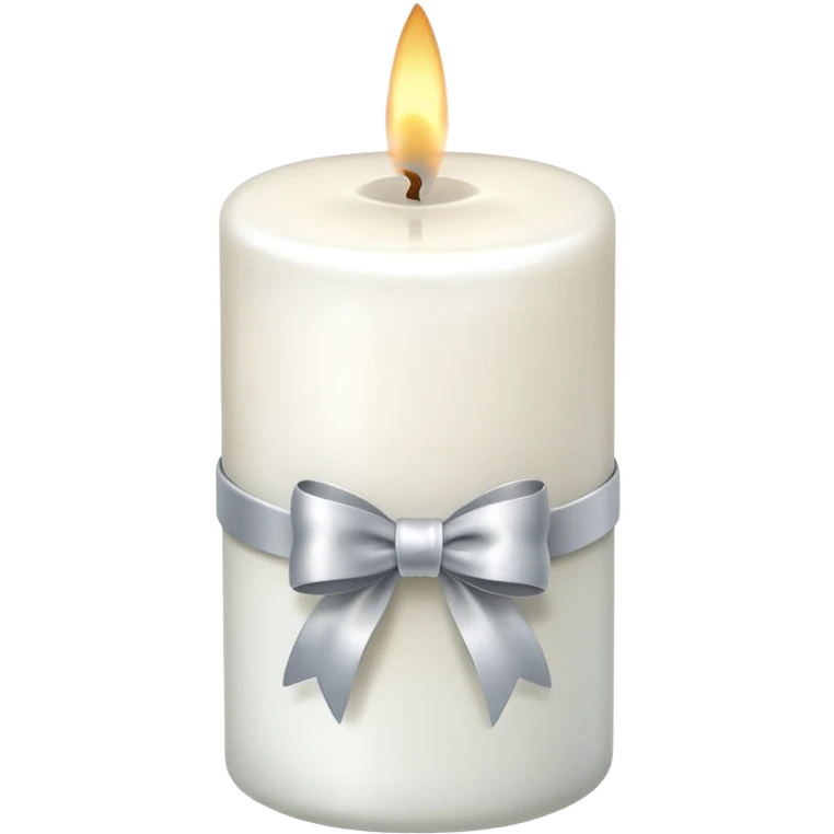 white candle with a silver bow emoji