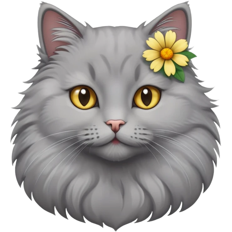 Вдячна кошка з квіткою  emoji
