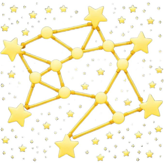 Pixel art icon of a glowing constellation made of connected stars, symbolizing knowledge paths and courses. 
Minimalistic, clean pixel style, soft glow, readable at small size, centered, no background, designed for dark UI.
 emoji
