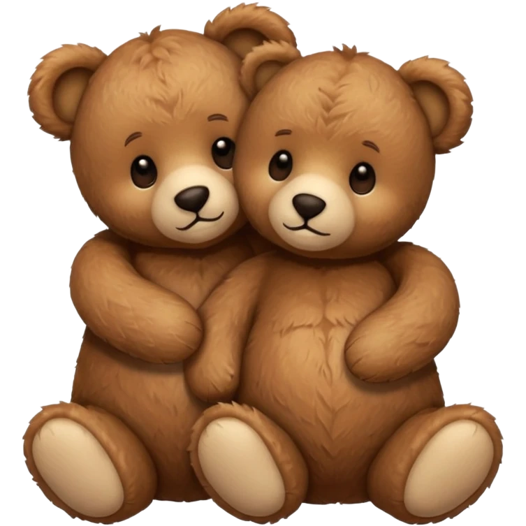 2 fluffy Teddy bears in love emoji