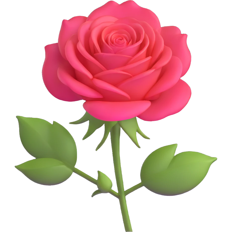 elegant rose with a subtle glow emoji