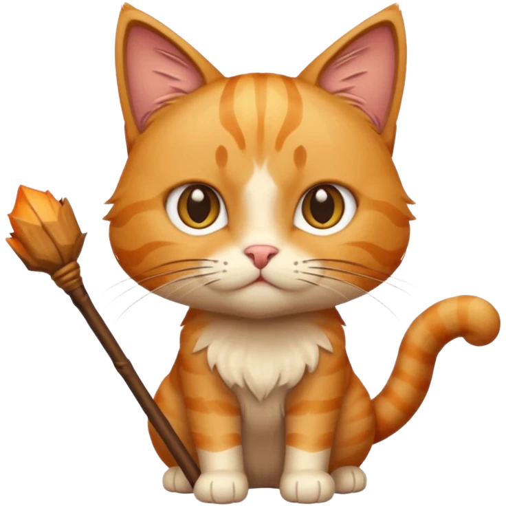 Elinde sopa tutan kedi emoji