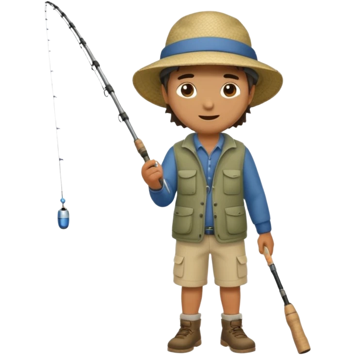 man casting a fishing rod, full body emoji