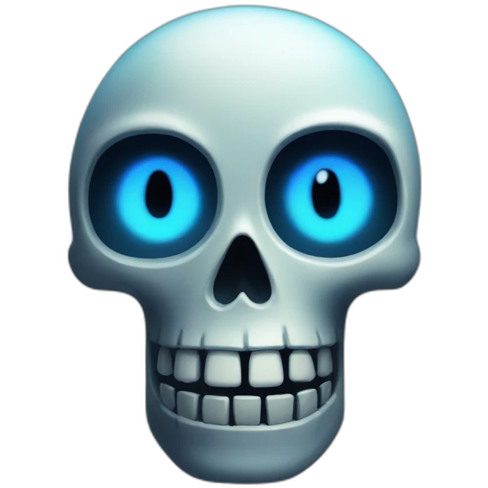 undertale skeleton right glowing blue eye emoji