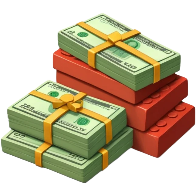 Bricks and stack bills  emoji