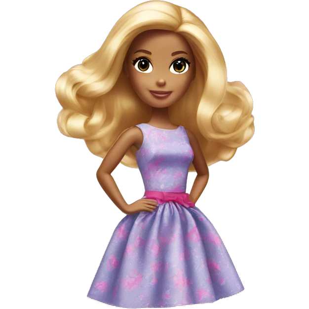 Barbie Doll in dress in box  emoji