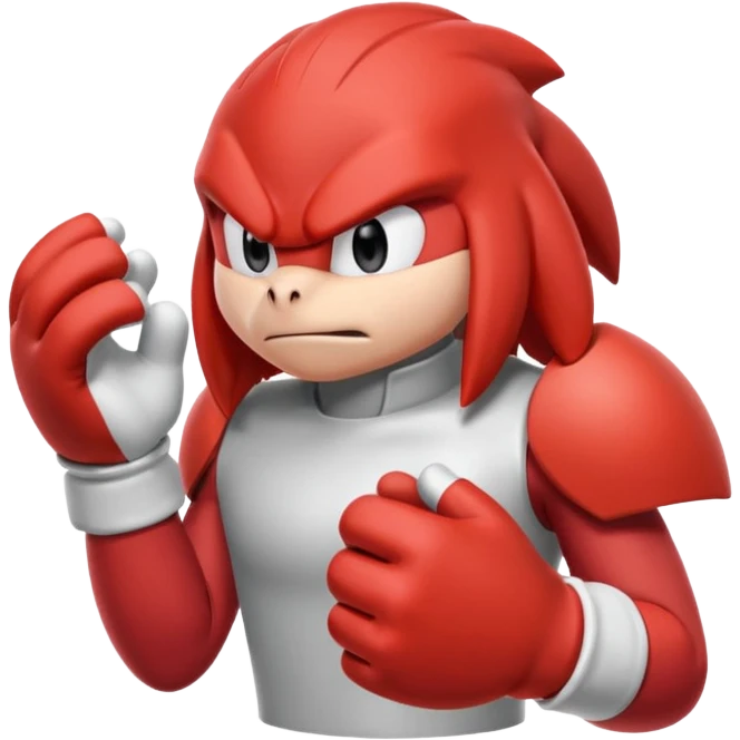 Sonic the hedgehogs friend knuckles a red animal with peach arms and white gloves emoji