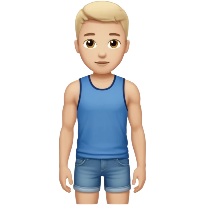 handsome athlete male denim shorts emoji