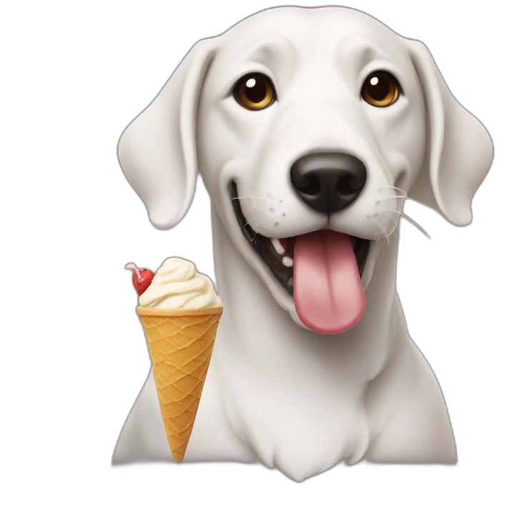 dog eating icecream emoji