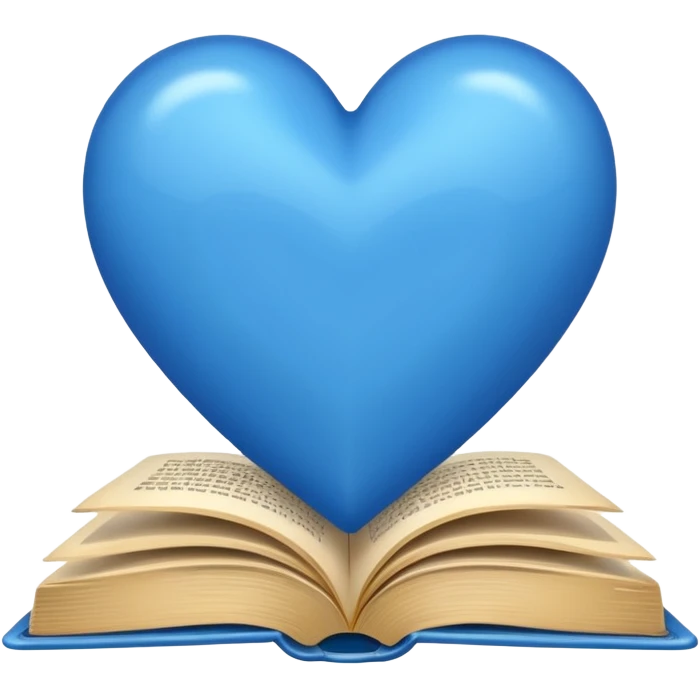 blue heart with a book emoji