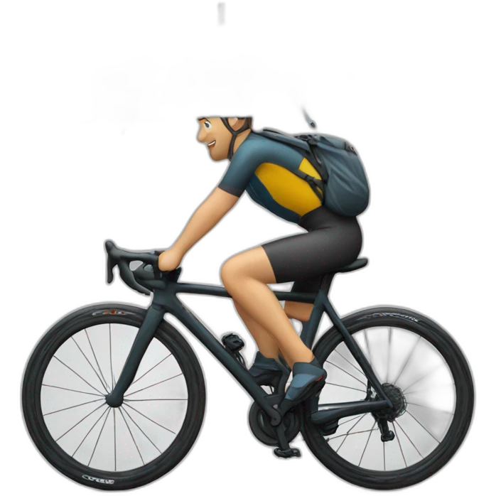 Ciclista de montaña bajo la lluvia emoji