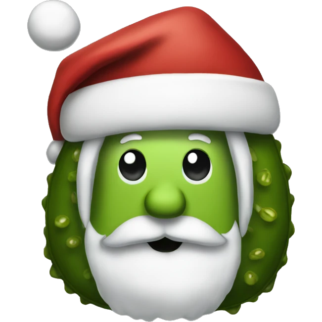 a pickle dressed as santa  emoji