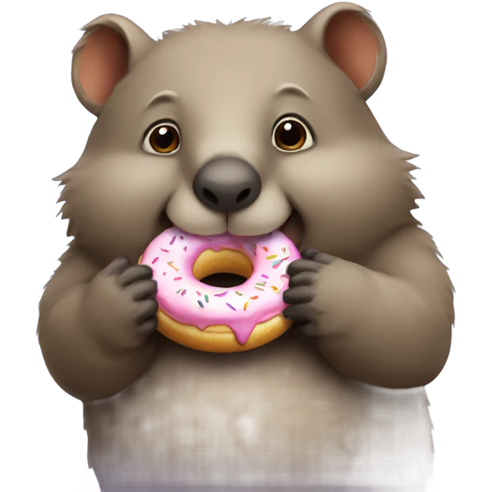 Wombat holding a donut emoji