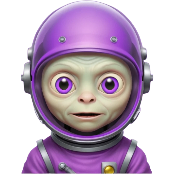 Neon purple gollum with a space helmet on emoji