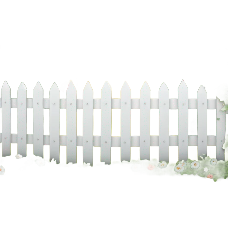 White fence with flowers emoji