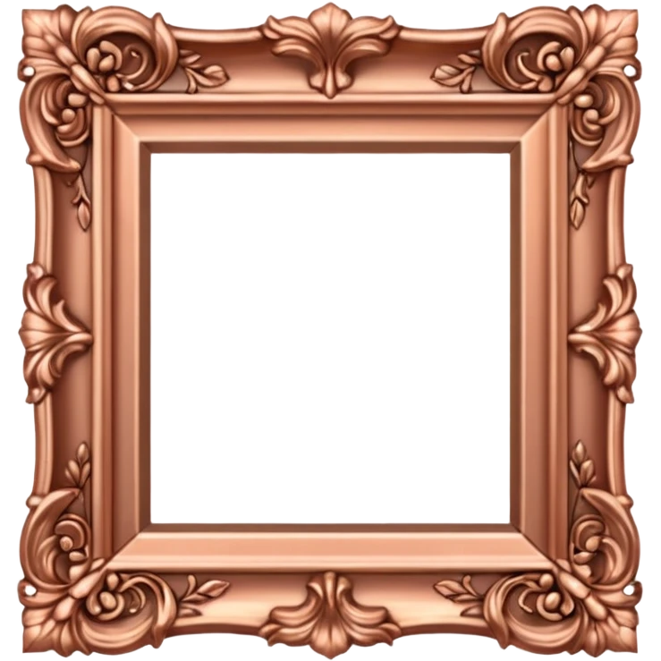 ornate roccoco square rose gold frame emoji