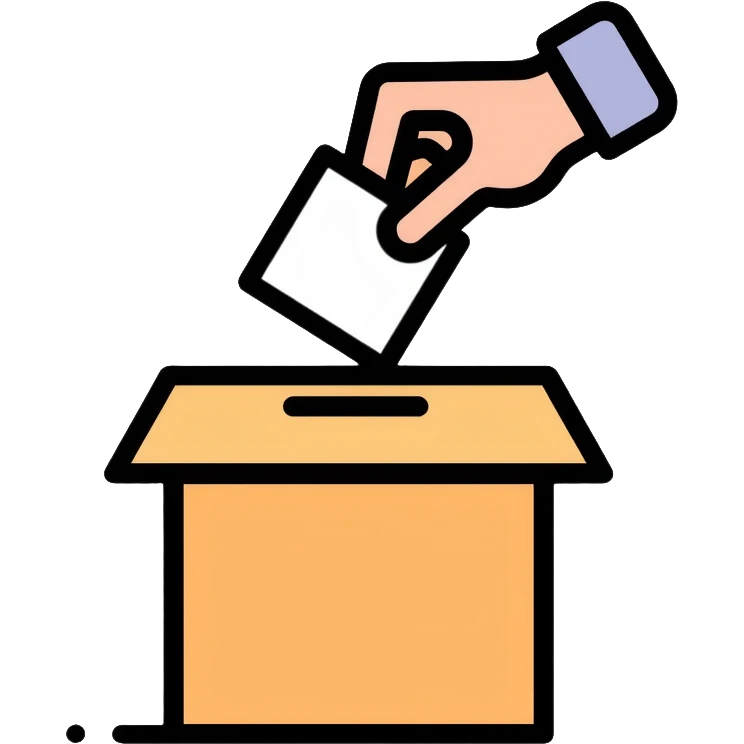 hand placing vote in ballot box emoji