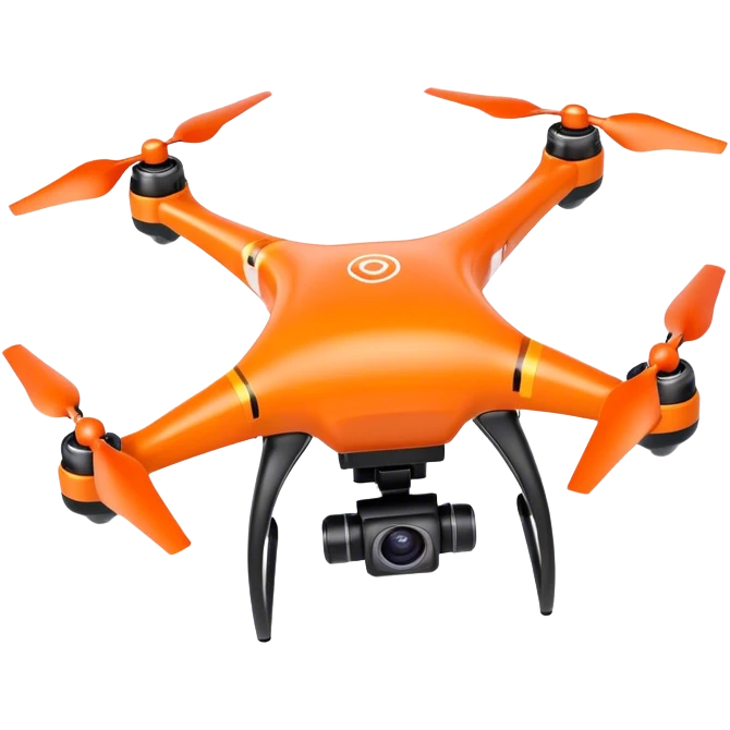 orange drone with camera emoji