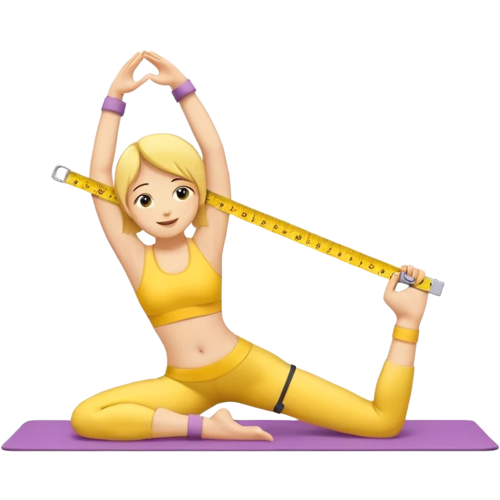 A tape measure doing yoga emoji