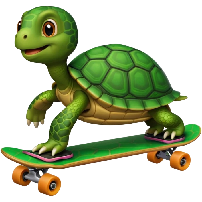 turtle skateboarding emoji