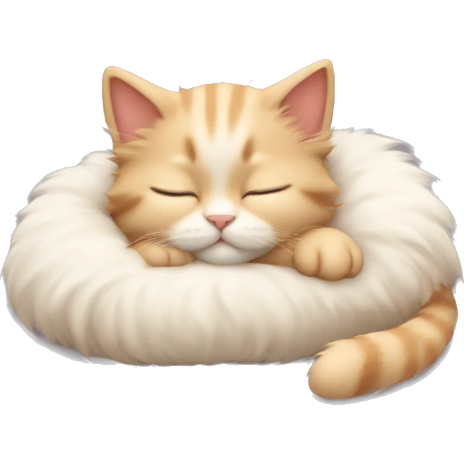 Fluffy kitten sleeping emoji