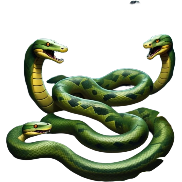 Thriller Movie Icon: A dramatic, close-up collage with sinister villains, a slithering anaconda, and zombie figures emerging from the shadows. Dark and moody atmosphere with eerie lighting, tension-filled elements, among jungle. Transparent background. emoji