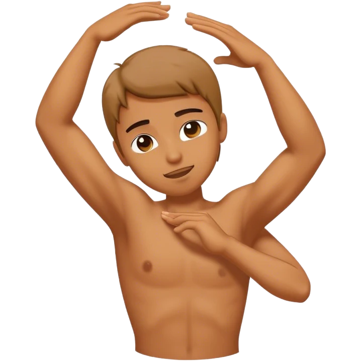 person doing a dab trend with arms emoji
