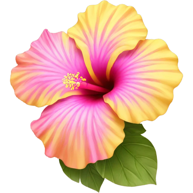 yellow and pink hibiscus flower emoji