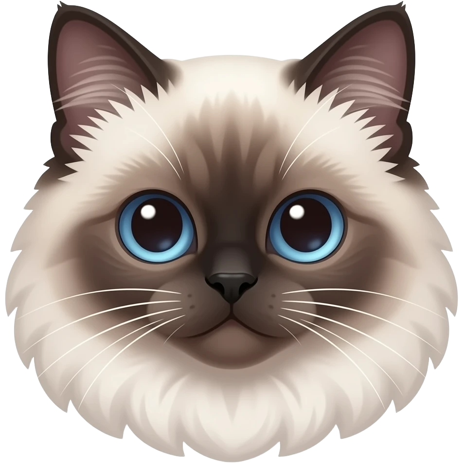 Make it more hi-definition and just be the head of the ragdoll cat emoji