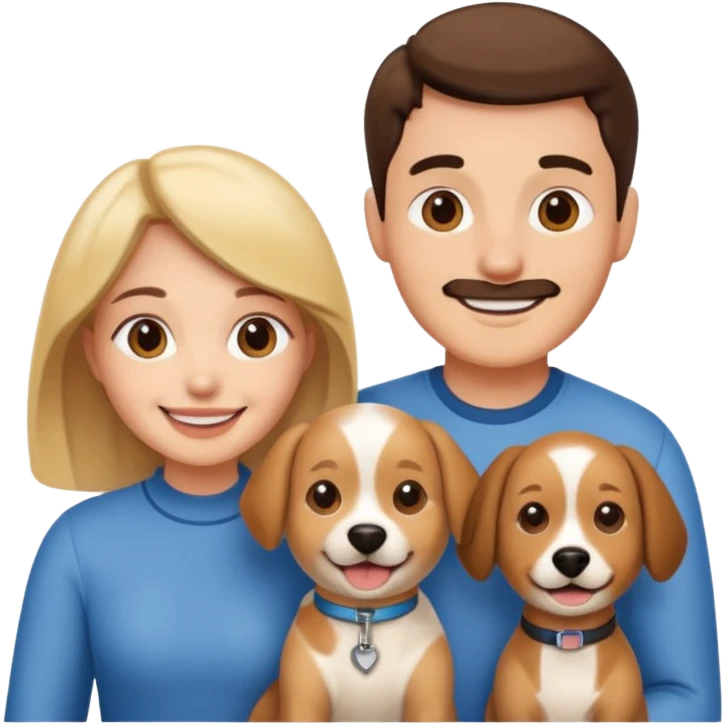 couple and their pet dog emoji