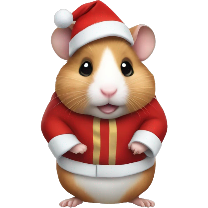 Hamster wearing santa suit emoji