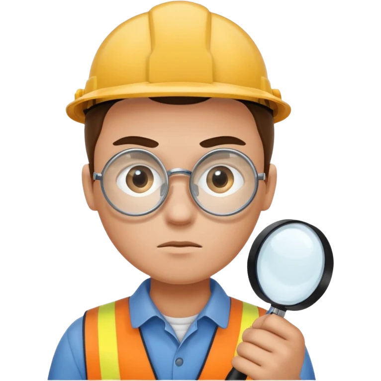 worker with magnifying glass emoji