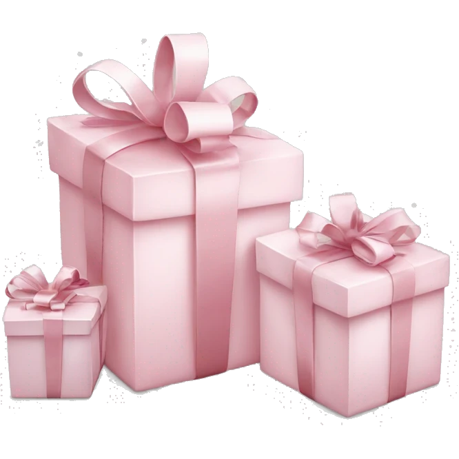 Light pink Christmas gifts under a white Christmas tree  emoji