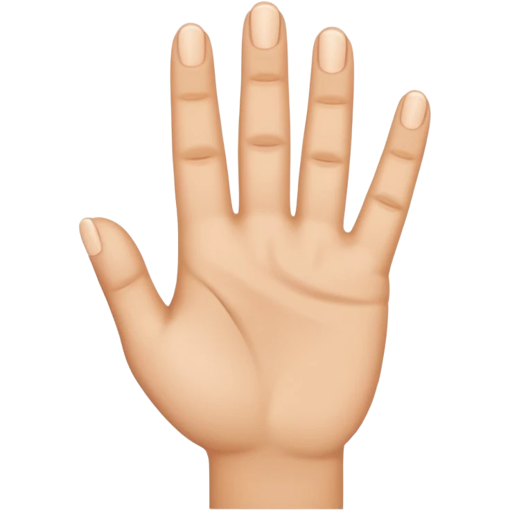 Make a hand (skin complexion) with 4 fingers up, with the thumb tuck in. emoji