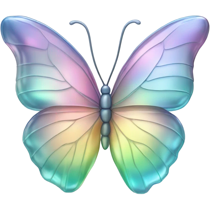 Pastel iridescent glass crystal butterfly emoji