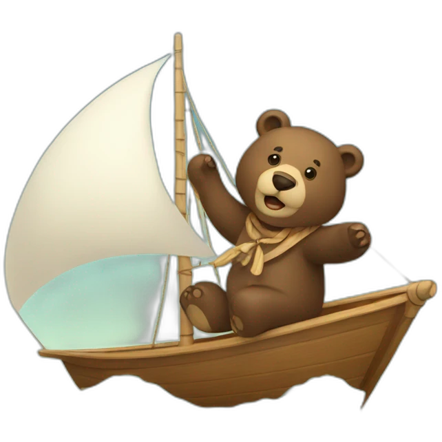 bear sailing emoji