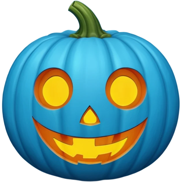 Cute blue Halloween pumpkin emoji
