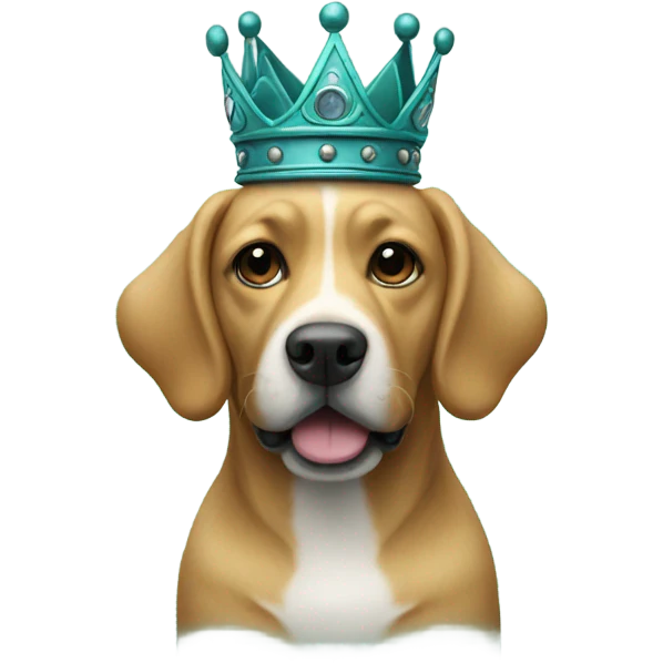 Teal Dog with wings and a crown  emoji