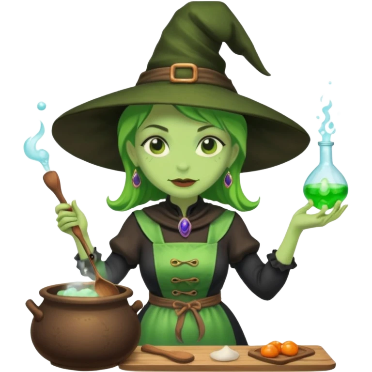 green witch cooking potion emoji