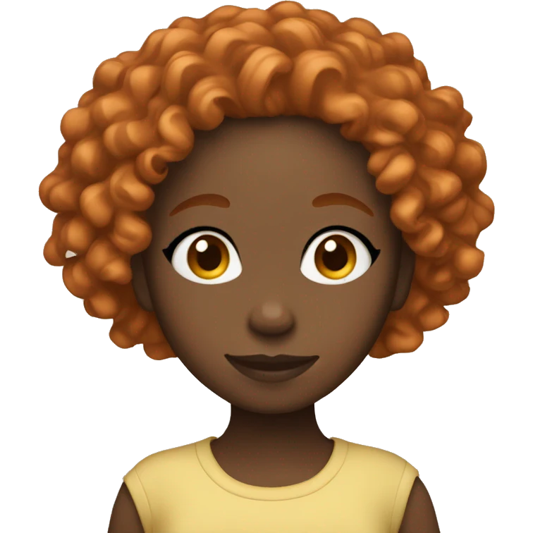black girl with curly ginger hair  emoji