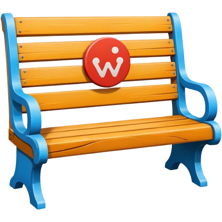 park bench with large Wi-Fi symbol above, vibrant colors emoji