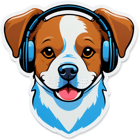 Dog wearing headphones emoji