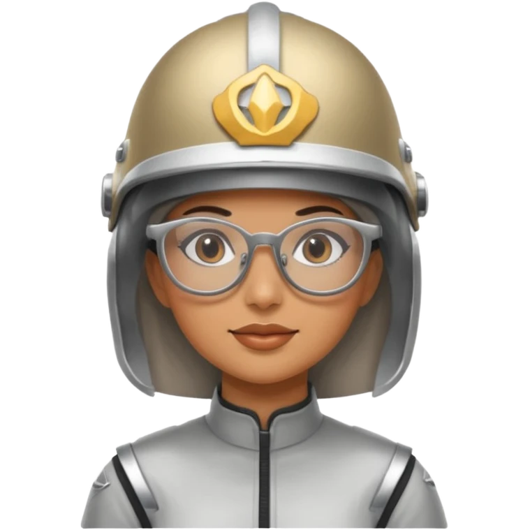 woman wearing helmet and glasses emoji