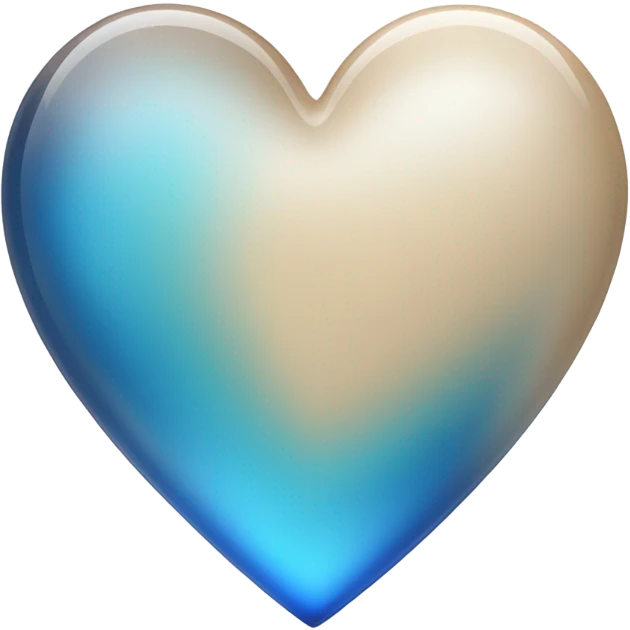 Blue beige glass heart emoji