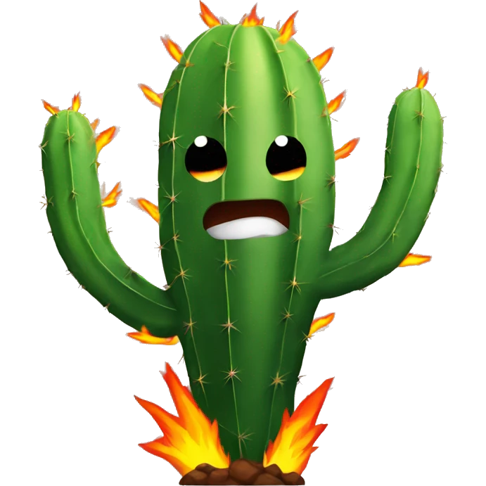 Cactus on fire  emoji