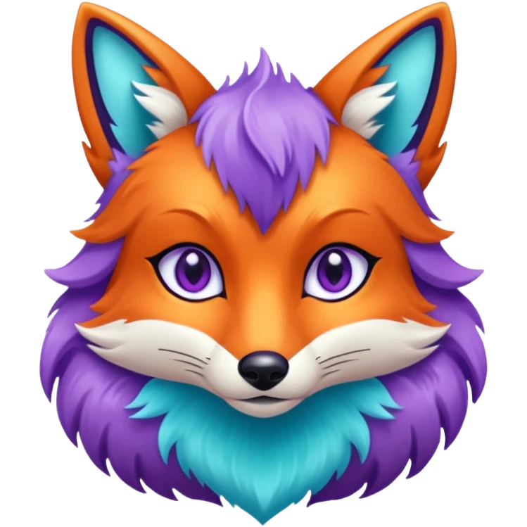 glitter purple and cian fox emoji