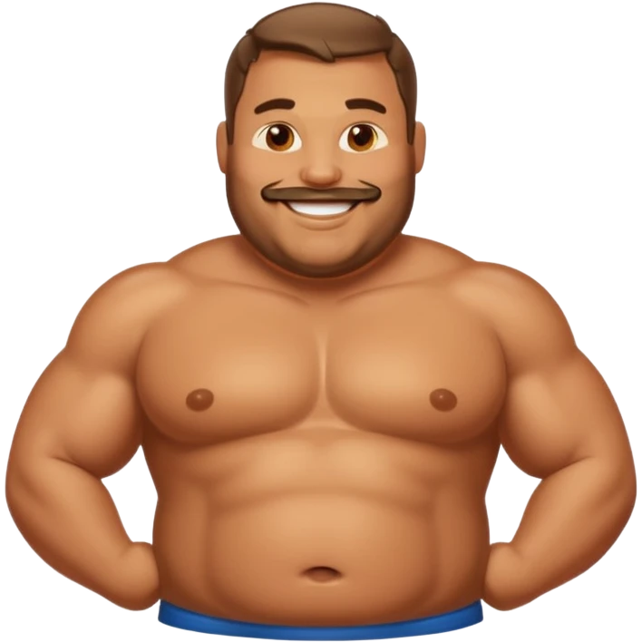big fat man oiled up emoji
